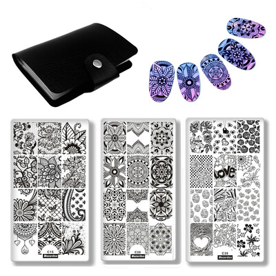 

1 шт. Прямоугольная штамповка для плитки Nail Art Stamp Template Lace Flower Design Image Plate 12 * 6 см
