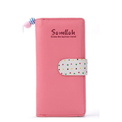 

Fashion Women Wallets Long wallet PU leather Candy Colors Zipper polka dot Small Wallet Coin Purse Cards Holder Money Bag LB241
