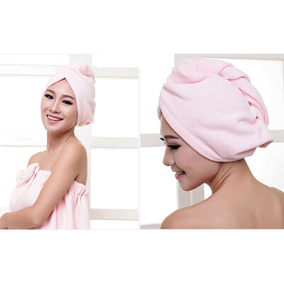 

Cntomlv Hot sale Lady Turban microfiber fabric thickening dry hair Towel super absorbent quick-drying hair Shower Towel Shower cap