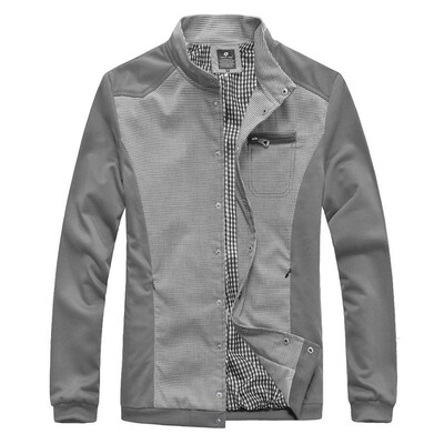

Zogaa New Mens Jacket Color Matching Stand Collar