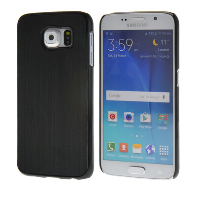 

MOONCASE Chrome Plated Brushed Aluminum Metal Back Plate Case Cove for Samsung Galaxy S6 Black