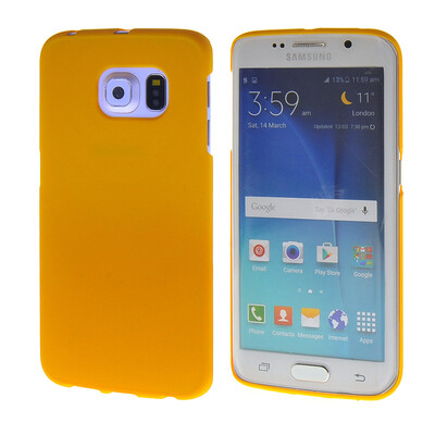 

MOONCASE Hard Rubberized Rubber Shell Back Protective Case Cover for Samsung Galaxy S6 Edge Yellow