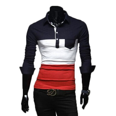 

Zogaa New Mens Polo Shirt Color Matching Korean