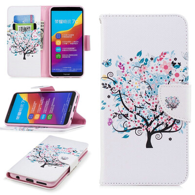

BEFOSPEY Painting PU LeatherSoft TPU Card Slot Stand Wallet Case For Huawei Honor 7C599"2018