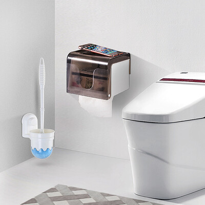 

Shuangqing ShuangQing toilet brush set no trace sticker towel holder cleaning brush bathroom storage package SQ-5176