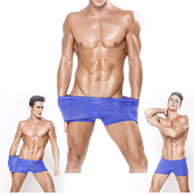 

Мужские нижнее белье из льняного шелка сексуальные ультратонкие дышащие летние хлопковые боксерские шорты