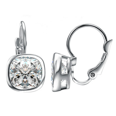 

Yoursfs Round Crystals Hoop Earrings For Women Leverback Earring Wedding Party Gifts