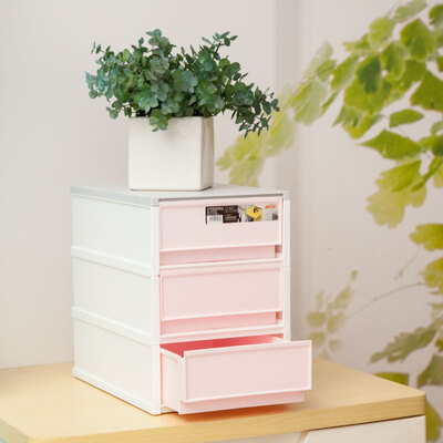 

Citylong drawer storage box plastic storage box desktop storage box office storage cabinet single layer 3050 red 25L 5068