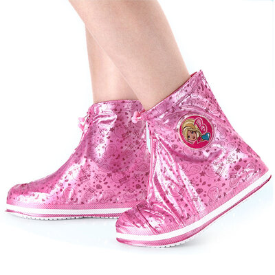 

Barbie Childrens Portable Rain Boots Thickened Flat Girls Skid Waterproof Primary School Rain Boots Night Cursor BXT-003