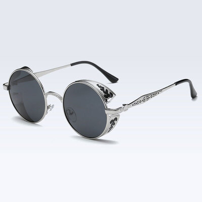 

Бренд Мужчины Женщины Летняя мода Поляризованные Солнцезащитные очки Готическое Стимпанк Покрытие Зеркальный Круглый Круг Солнцезащитные Очки Ретро UV400 Винтаж