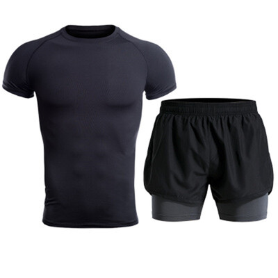 

Fitness clothing suits mens tight-fitting quick dry T-shirt pro clothing training running yoga sportswear suit