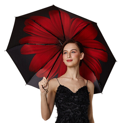 

Hong Kong BANANA small black umbrella tri-fold double umbrella small black umbrella sunscreen UV umbrella parasol red
