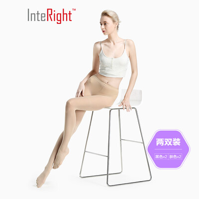 

INTERIGHT stockings female crowned high elastic stockings pantyhose 2 double boxed black