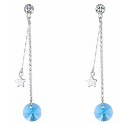 

Long Chain Drop Earrings For Women Wedding Gifts Star Moon Crystal from Austrian Dangle Earring Jewelry -28341