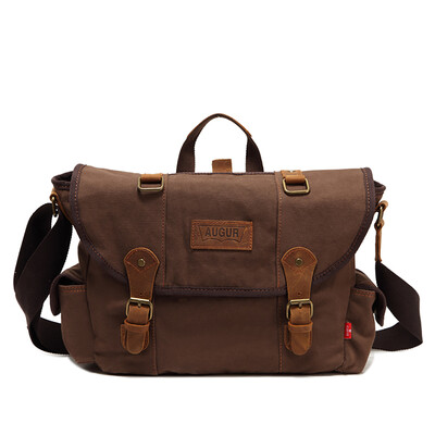 

Wholesale mens canvas bag casual shoulder bag with genuine leather fashion messenger bag male handbag briefcase
