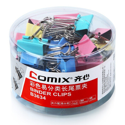 

COMIX 48 only installed 25mm color long tail clip ticket folder swallows clip iron clip office stationery B3634
