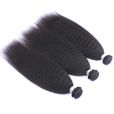 

9A Malaysian Virgin Hair Kinky Straight 100 Human Hair Weave 3 Bundles Lot Malaysian Yaki Straight Remy Hair Extensions Soft Full