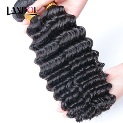 

10A Unprocessed Virgin Russian Eurasian Deep Wave Curly Remy Human Hair Weave 3 Bundles Natural Black Can Bleach 613 2 Years Life