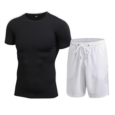 

Running Quick Dry Gym Sportswear T-Shirt Shorts Tracksuit Sets Men Sports Suit