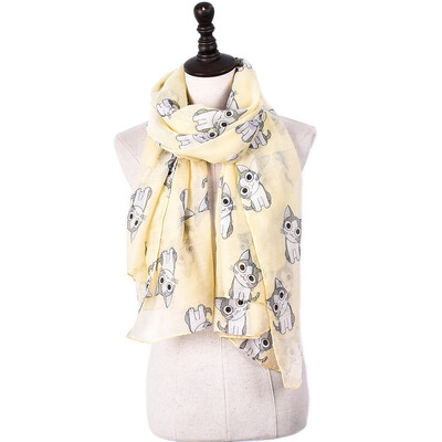 

Женские шарфы JeouLy Lovely Cat с напечатанной мягкой шерстью длинный шарф Shawl Mujer Wraps Foulard Femme солнцезащитные шали синий хиджаб