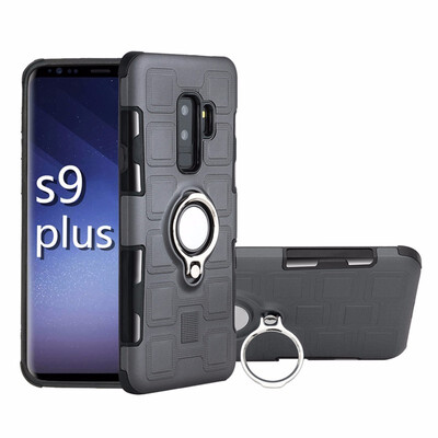 

SHS Phone Case For Samsung Galaxy S9S9 PlusJ5 2017 USJ7 2017 US Luxury Armor Ring Bracket Silicon TPU Lattice texture
