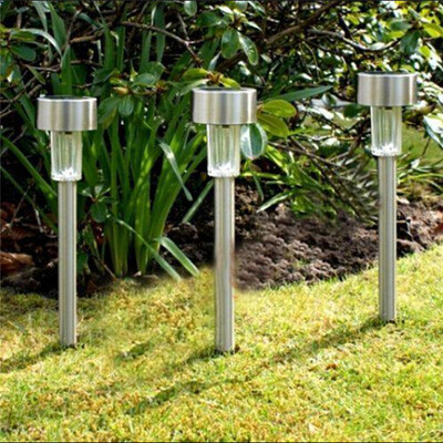 

NicerDicer waterproof solar lamps white Stainless Steel Spot Light Solar LED Path Light Outdoor Garden Lawn lightings 96510