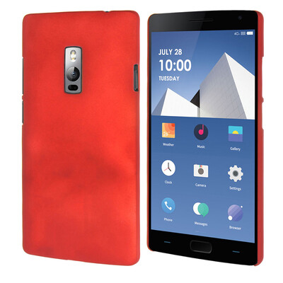 

MOONCASE for 1+ OnePlus Two 2 Case Hard Rubber Back Protective Case Cover Red