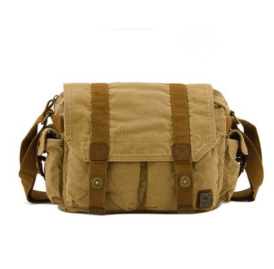 

Мужчины хаки Урожай холщовый мешок Военный плеча сумочку Посланник Сумка школа