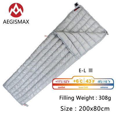 

AEGISMAX Outdoor Camping E Series Goose Down Envelope Sleeping Bag Three-Season Lengthened Adult Nylon Spring Sleeping Bag