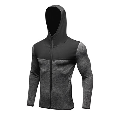 

Cap Hoodie Soccer Jerseys Compression Fitness Sportswear Men Running Jacket