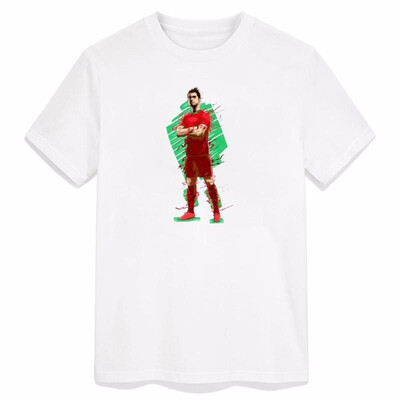 

T Shirt Men Football Cristiano Ronaldo Graphics Cool Figure Drawing Printed O-neck Casual White Clothing Diy Customizatn
