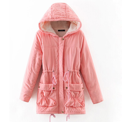 

Winter new arrival womens long hooded cotton-padded coat large size