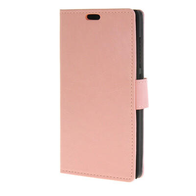 

MOONCASE Simple style Leather Card Slot Wallet Bracket Back Case Cover for Nokia Lumia 540 N540 pink