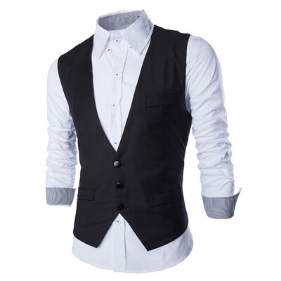 

Zogaa Men's Vest Korean Simple Single-breasted Slim