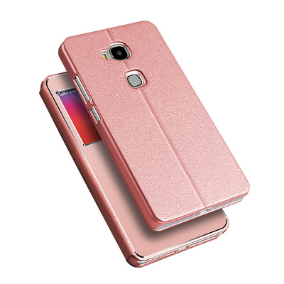 

MOONCASE Slim Bookstyle Leather +Luxury Metal Aluminum Panel Flip Bracket Case Cover for Huawei Honor 5X