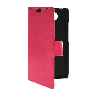 

MOONCASE Slim Leather Side Flip Card Slot Pouch Stand Shell Back ЧЕХОЛ ДЛЯ Motorola Moto Droid Turbo XT1254 Hot pink