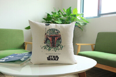 

Cntomlv Cartoon cotton Linen wars decorative cushion cover Sofa Throw Pillow Cover case Chair Car home living room decoration gift