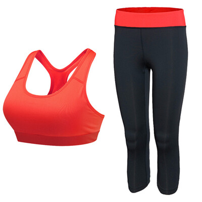

Yoga Set Workout Sport Suit Gym Leggings Tights Bra Running Tracksuit For Girls