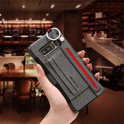 

SHS Phone Case For Samsung Galaxy S8S8 PlusNote 8 Fashion Canvas Card slot Hanging rope Multifunction wallet