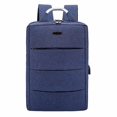 

Backpack Unisex Large Capacity Student Computer Bag With USB Charging Jack Top Handheld Black Gray Blue 3 Colors Wear-resistant