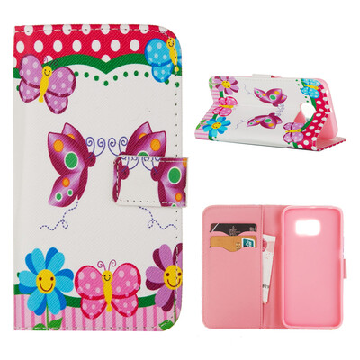

MOONCASE Case for Samsung Galaxy S6 Edge Flip PU Leather Fold Wallet Card Slot Kickstand Back Case Cover [Pattern series] /a14