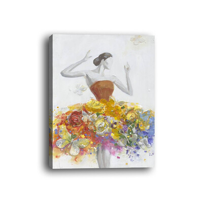 

Framed canvas modern living room bedroom background wall abstract character flower fairy decorative painting