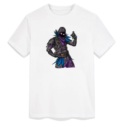 

Cool T-shirt Men Legendary Fortnite Battle Game Raven Retro T Shirt Printing Solid Color O Neck Short Sleeve Clothing