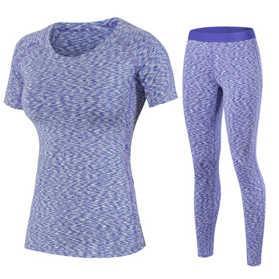 

Yoga Set Workout Gym Clothes Running Pants Compression T-shirt yoga Sport Suits