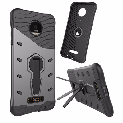 

Goowiiz Phone Case For Motorola Moto ZZ DroidZ PlayZ Force Luxury Armor TPUPC Silicone Hard Bracket