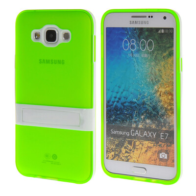

MOONCASE Galsxy Е7 Дело Желе Цвет силиконовый гель ТПУ Тонкий с подставкой обложка чехол для Samsung Galsxy E7 Грин