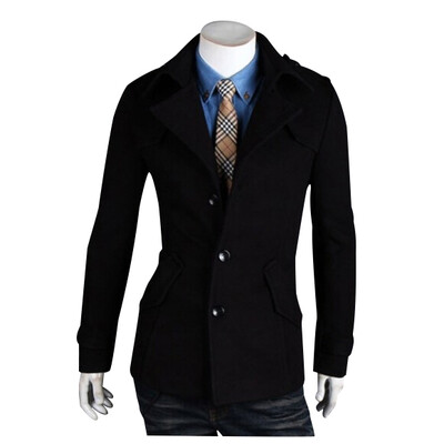 

Zogaa New Men's Wool Coat Spring Casual Single-breasted