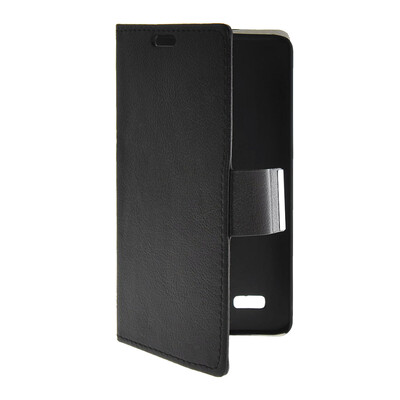 

MOONCASE Slim Leather Side Flip Wallet Card Slot Pouch with Kickstand Shell Back Case Cover for LG  Bello D331 / D335 Black