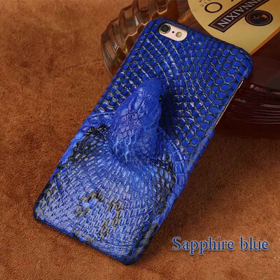 

Genuine Leather Phone Case For iPhone 6 6S Plus Case Snake Head Rear cover Half-wrapped For iPhone 7 8 Plus X Back Cover