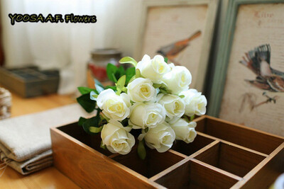 

YOOSA 10pcs lot Rose Artificial Flowers High Quality Silk Flower Simulation flores Fake Plant Wedding Party Home Desktop Decor